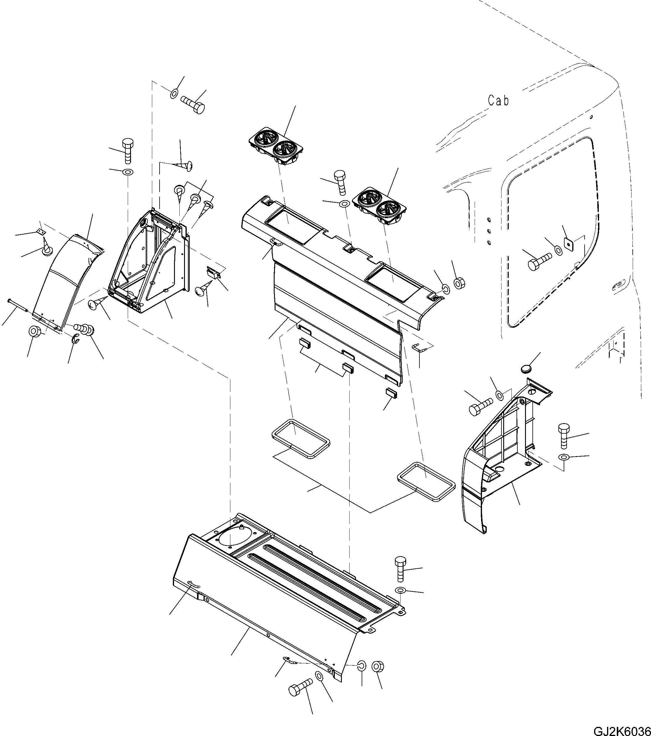 Komatsu parts book diagram for PW220-7E0 S/N H65051-UP: SEAT REAR COVER