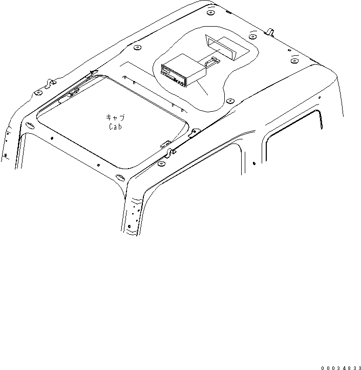Komatsu parts book diagram for PW220-7E0 S/N H65051-UP: RADIO