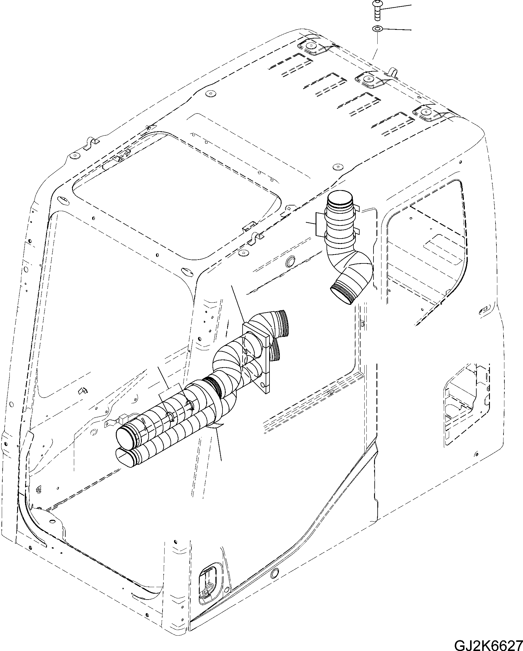 Komatsu parts book diagram for PW220-7E0 S/N H65051-UP: OPERATORґS CAB (CLAMPS)