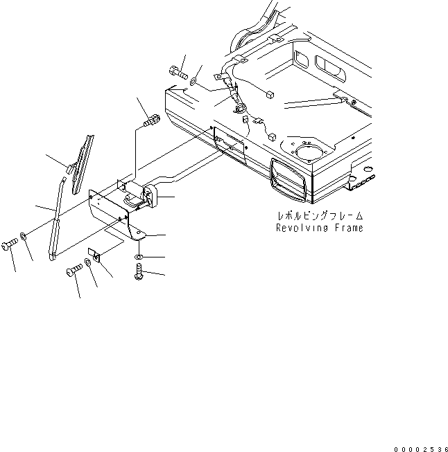 Komatsu parts book diagram for PW220-7E0 S/N H65051-UP: LOWER WIPER