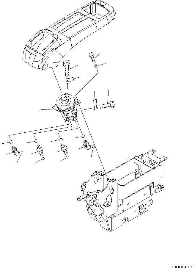 Komatsu parts book diagram for PW220-7E0 S/N H65051-UP: FLOOR (P.P.C. VALVE LHS)