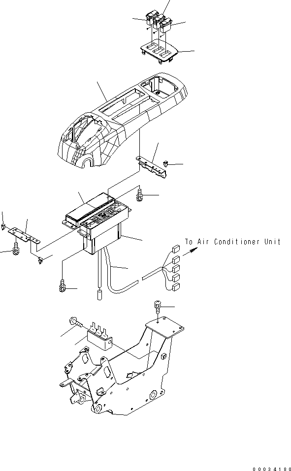 Komatsu parts book diagram for PW220-7E0 S/N H65051-UP: FLOOR (LHS CONSOLE BOX, UPPER)