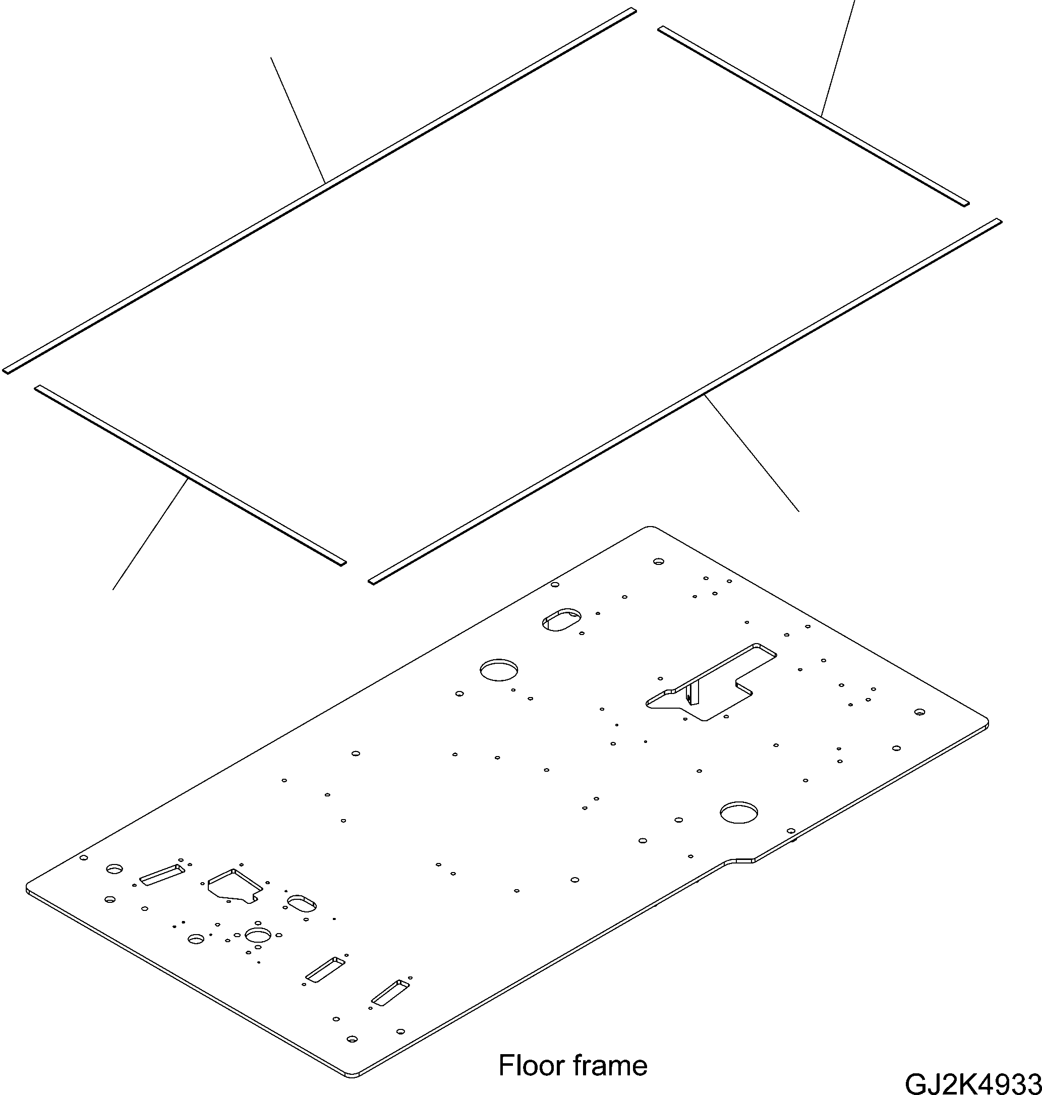Komatsu parts book diagram for PW220-7E0 S/N H65051-UP: FLOOR (FLOOR SEAL)