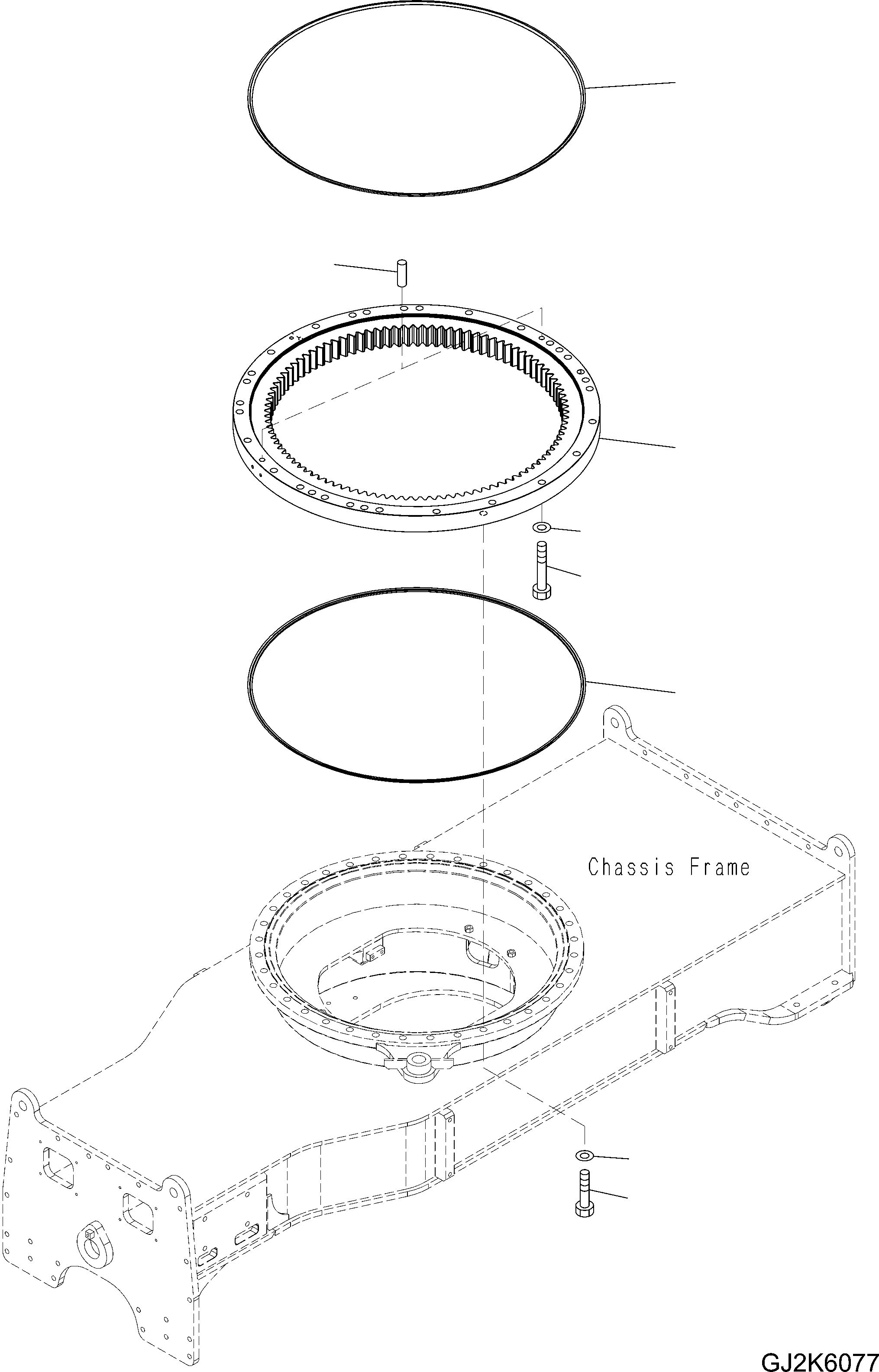 Komatsu parts book diagram for PW220-7E0 S/N H65051-UP: SWING CIRCLE