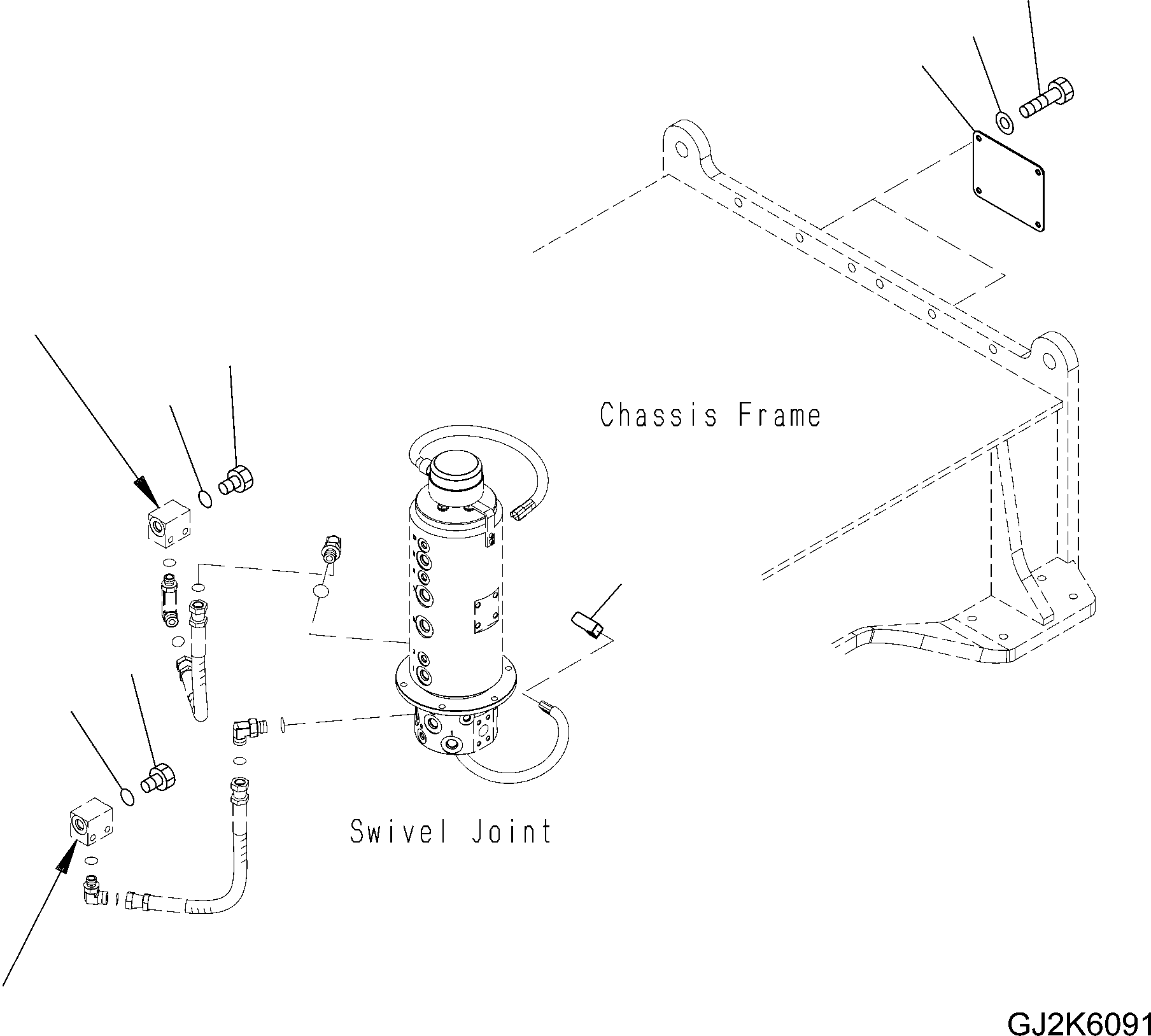 Komatsu parts book diagram for PW220-7E0 S/N H65051-UP: UNDER ATTACHMENT RELATED PARTS (REAR ATTACHMENT LESS)