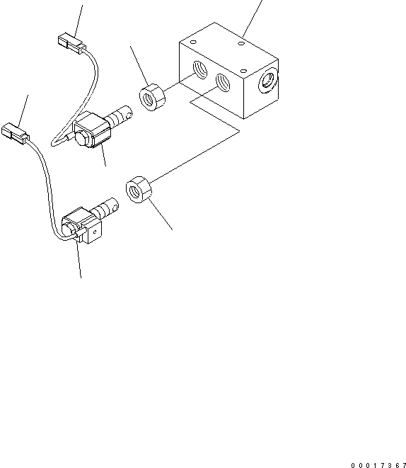 Komatsu parts book diagram for PW220-7E0 S/N H65051-UP: SOLENOID VALVE (2-SOLENOIDS)