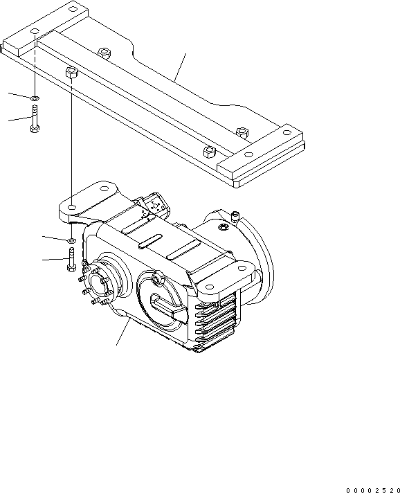 Komatsu parts book diagram for PW220-7E0 S/N H65051-UP: TRANSMISSION AND MOUNTING PARTS