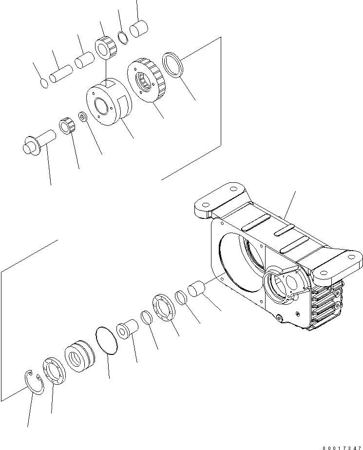 Komatsu parts book diagram for PW220-7E0 S/N H65051-UP: TRANSMISSION (2/5)