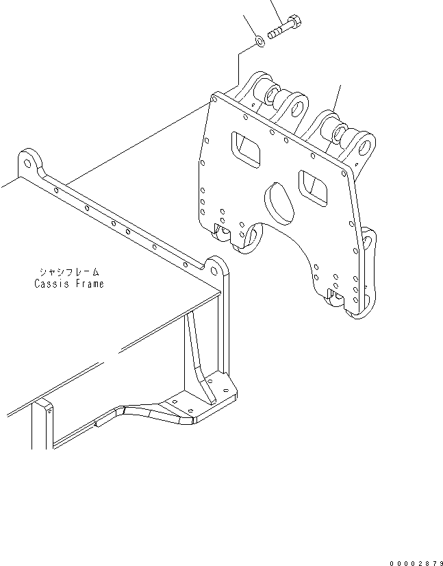 Komatsu parts book diagram for PW220-7E0 S/N H65051-UP: REAR FRAME (FOR REAR DOZER)