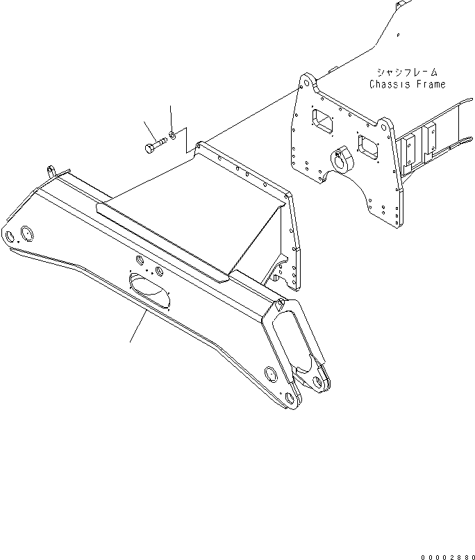 Komatsu parts book diagram for PW220-7E0 S/N H65051-UP: FRONT FRAME (FOR 2.75M WIDTH FRONT OUTRIGGER)