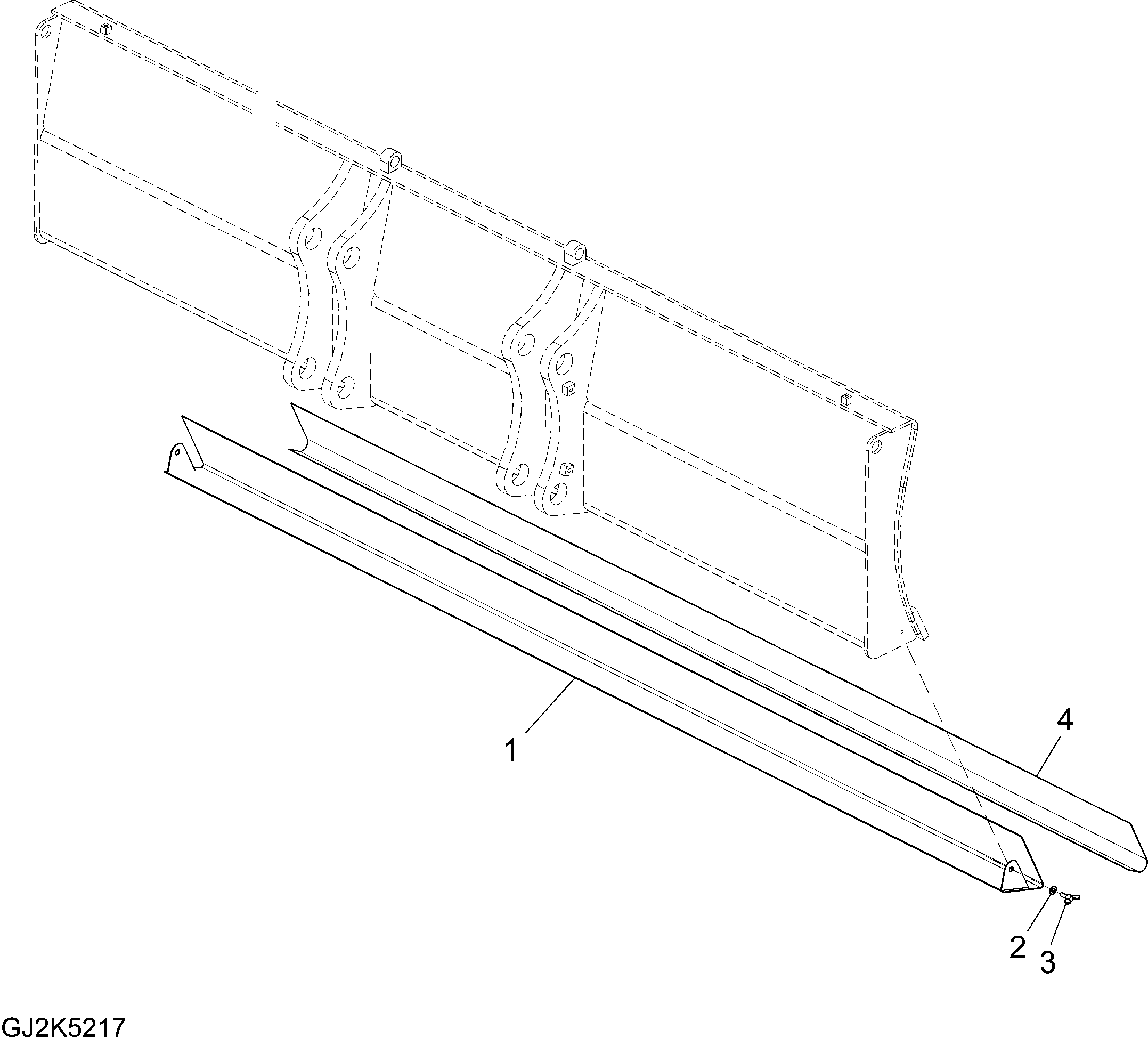 Komatsu parts book diagram for PW220-7E0 S/N H65051-UP: BLADE GUARD (FRONT/REAR BLADE) (FOR ITALY)