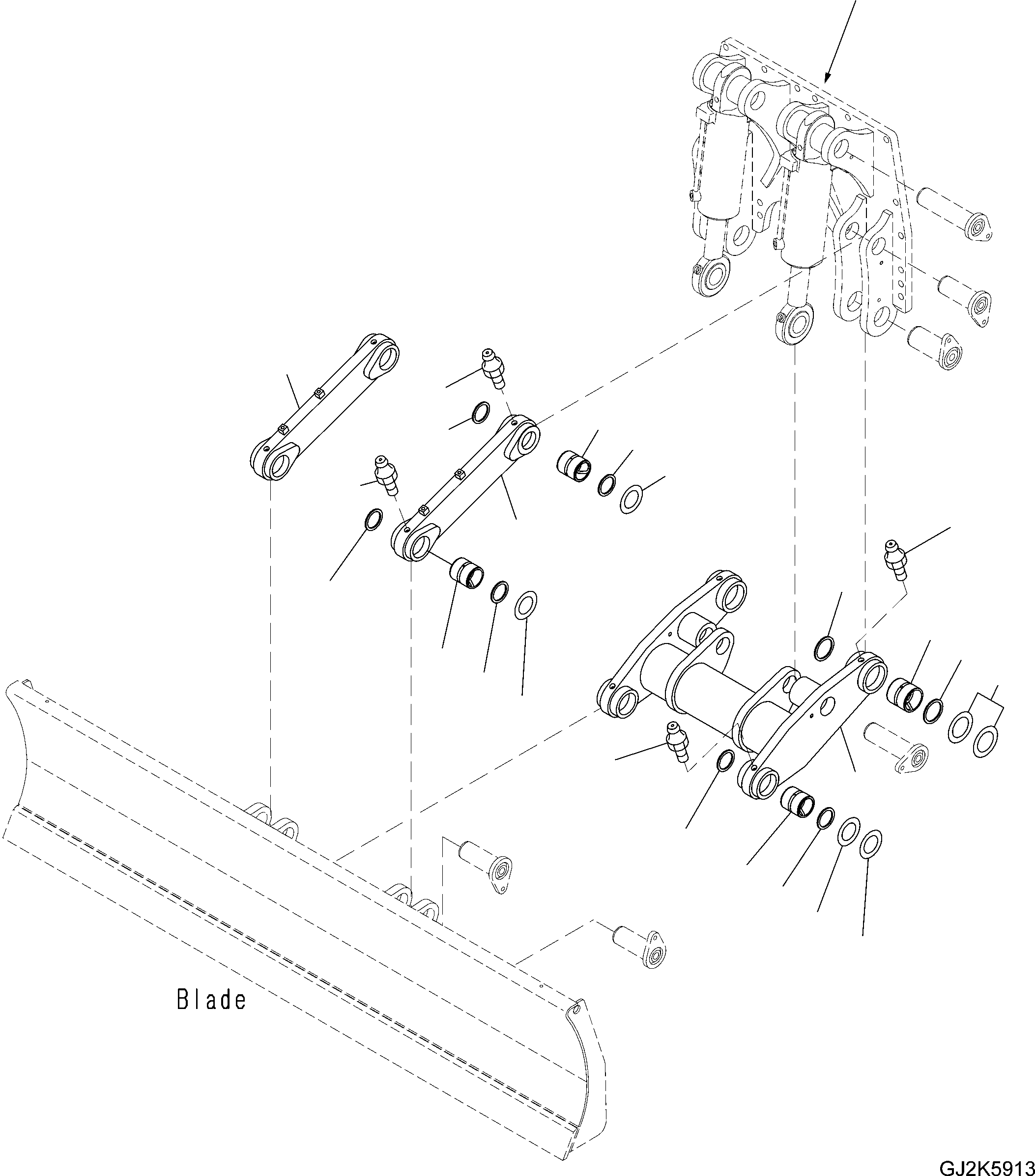Komatsu parts book diagram for PW220-7E0 S/N H65051-UP: PARALLEL LINK (FOR FRONT PARALLEL LINK DOZER)