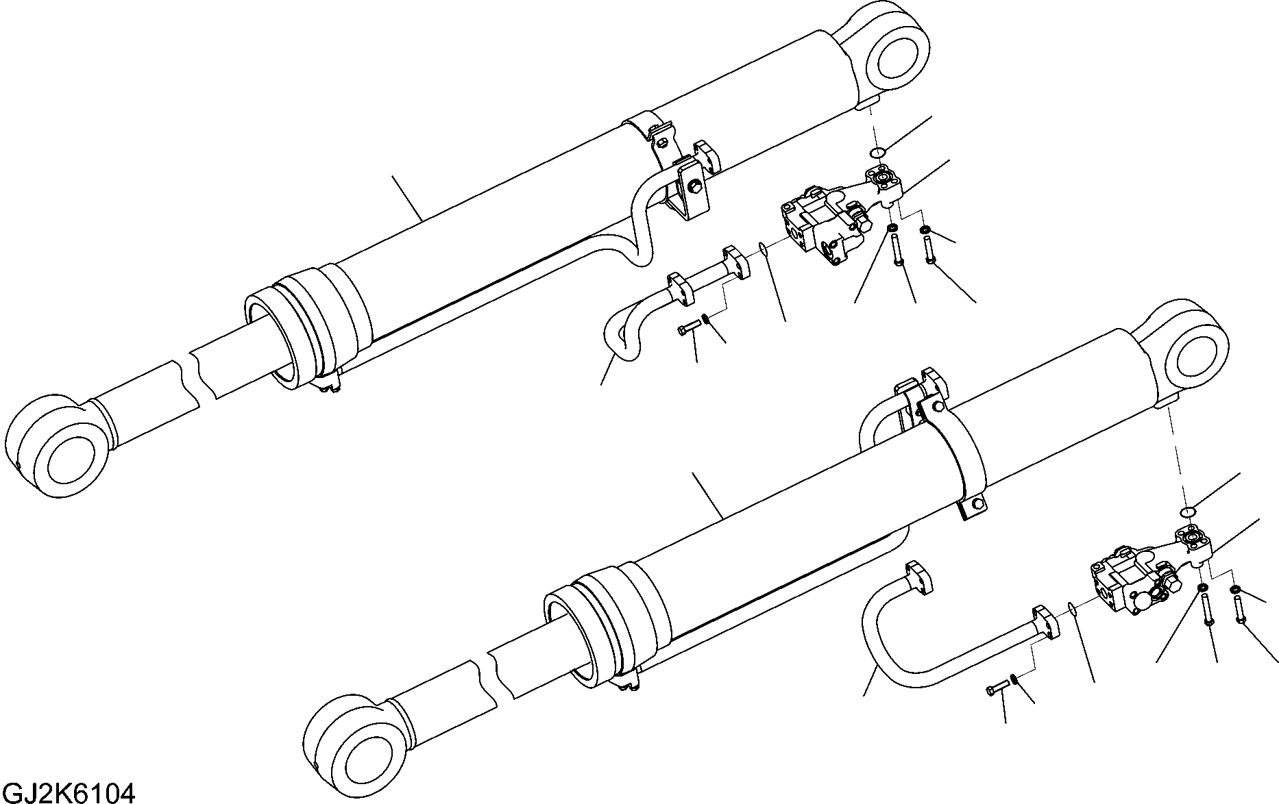 Komatsu parts book diagram for PW220-7E0 S/N H65051-UP: BOOM CYLINDER (WITH SAFETY VALVE) (FOR TWO-PIECE BOOM)