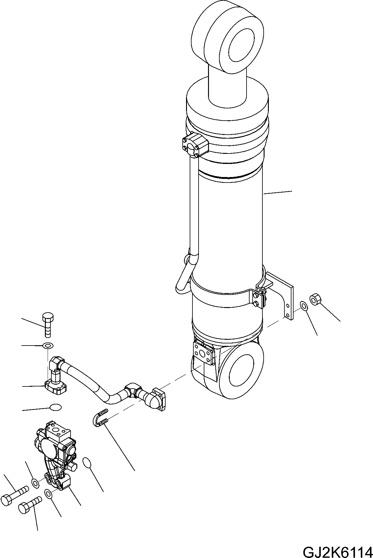 Komatsu parts book diagram for PW220-7E0 S/N H65051-UP: BOOM ADJUST CYLINDER (WITH SAFETY VALVE)
