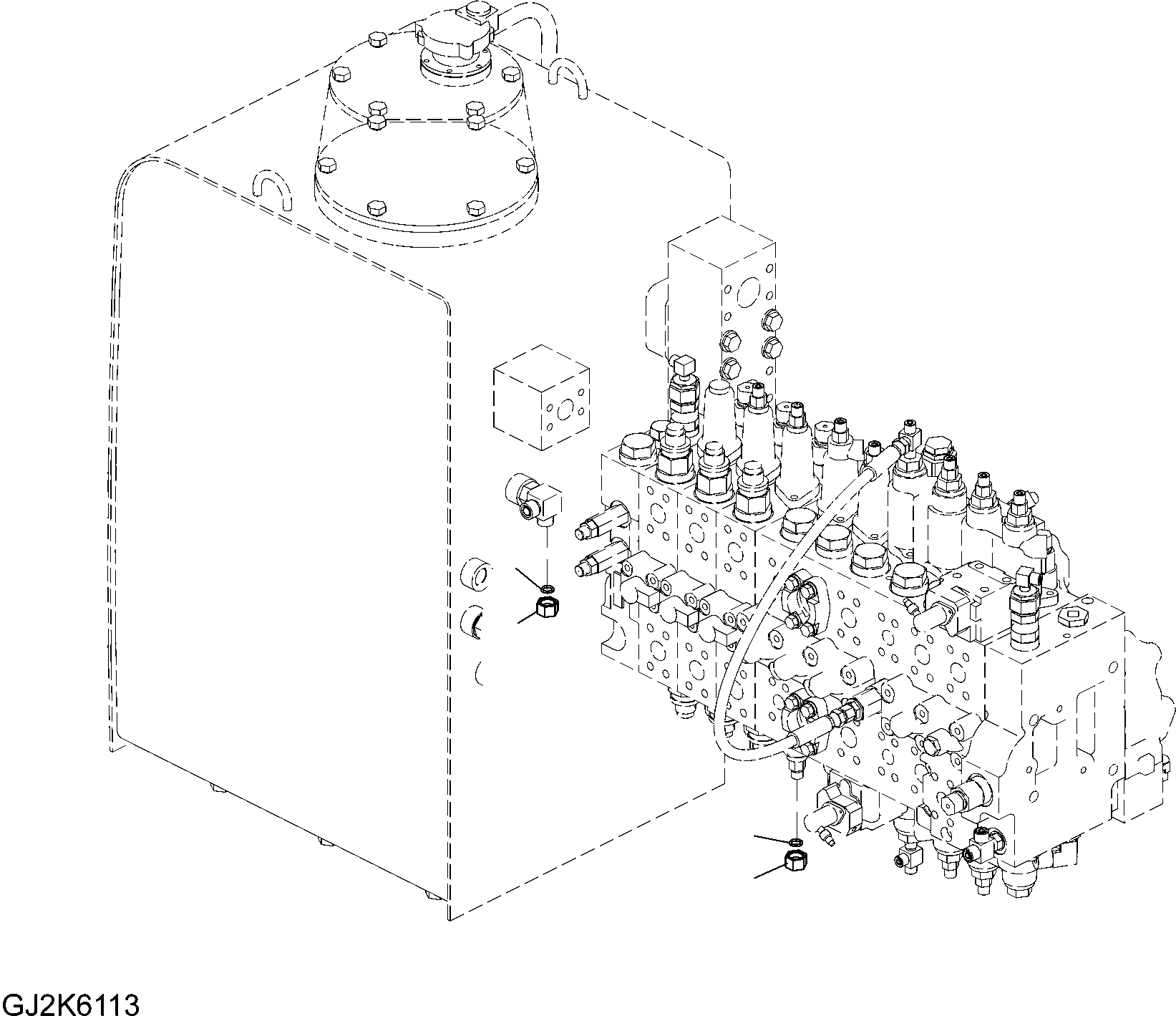 Komatsu parts book diagram for PW220-7E0 S/N H65051-UP: BOOM ADJUST CYLINDER (SAFETY VALVE LESS) - PIPING (PLUGS)