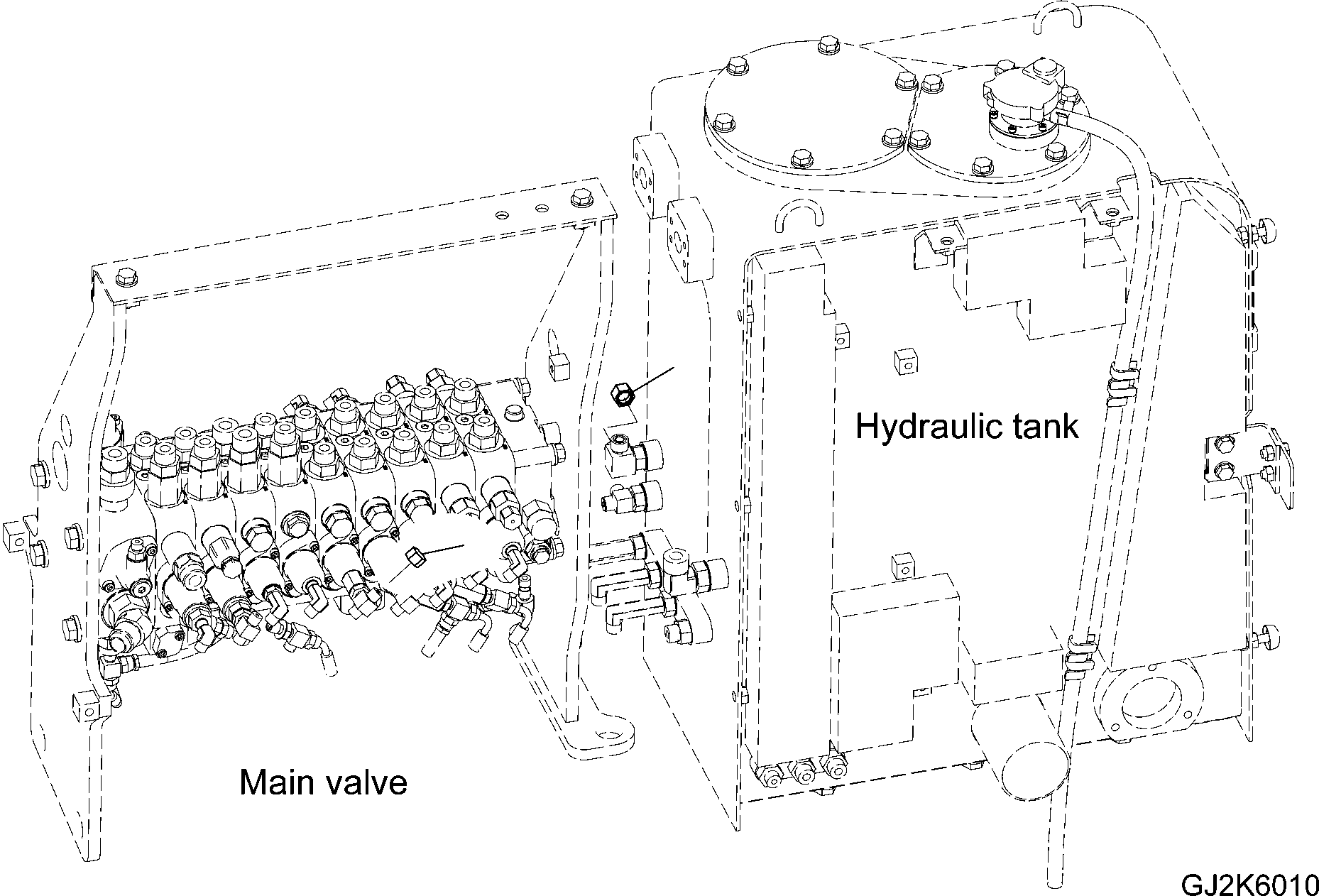 Komatsu parts book diagram for PW220-7E0 S/N H65051-UP: ARM CYLINDER (SAFETY VALVE LESS) - PIPING (PLUGS)