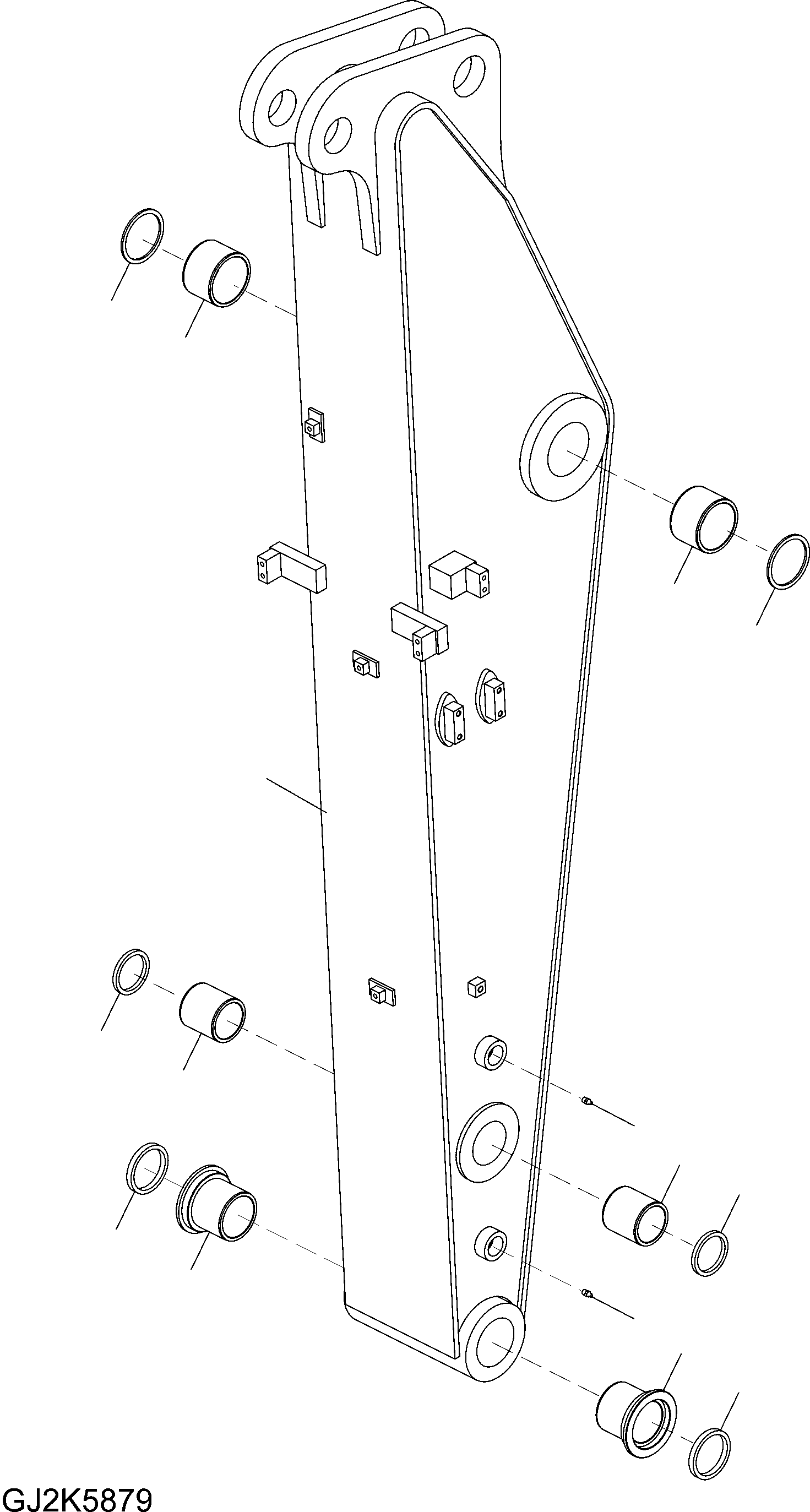 Komatsu parts book diagram for PW220-7E0 S/N H65051-UP: ARM (1.8M)