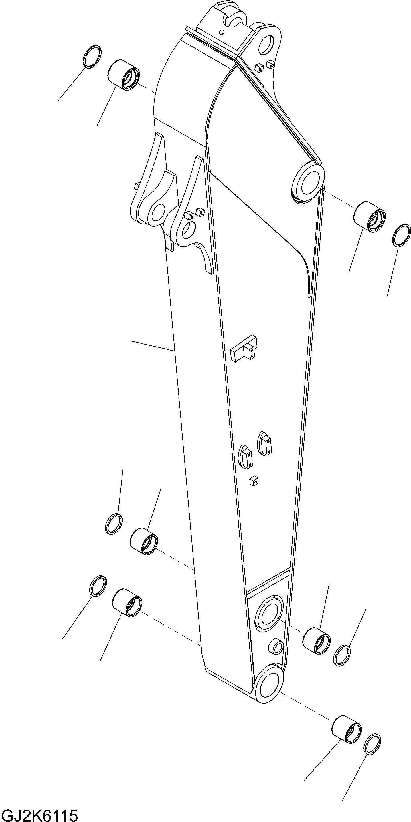 Komatsu parts book diagram for PW220-7E0 S/N H65051-UP: ARM (2.9M)