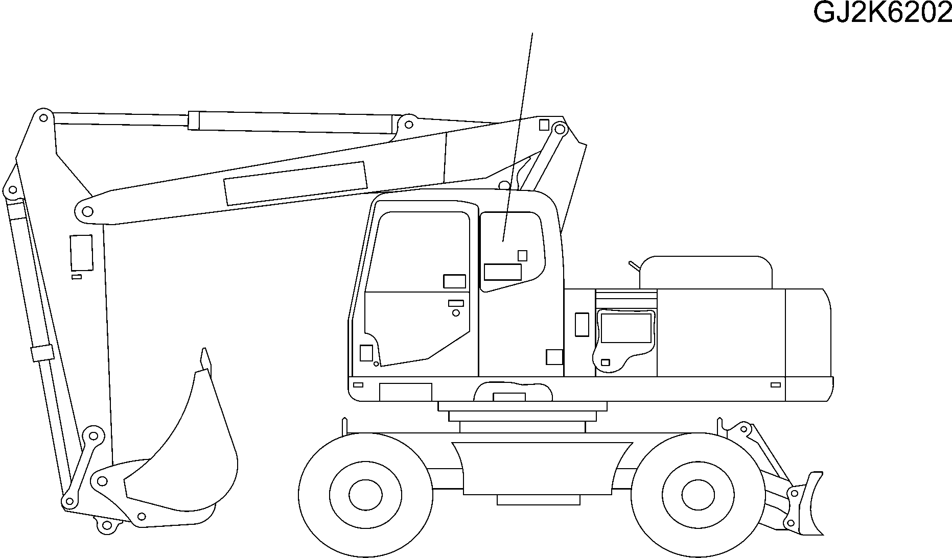 Komatsu parts book diagram for PW220-7E0 S/N H65051-UP: ADDITIONAL DECALS (TWO-PIECE BOOM - 2.75M WIDTH AXLE)