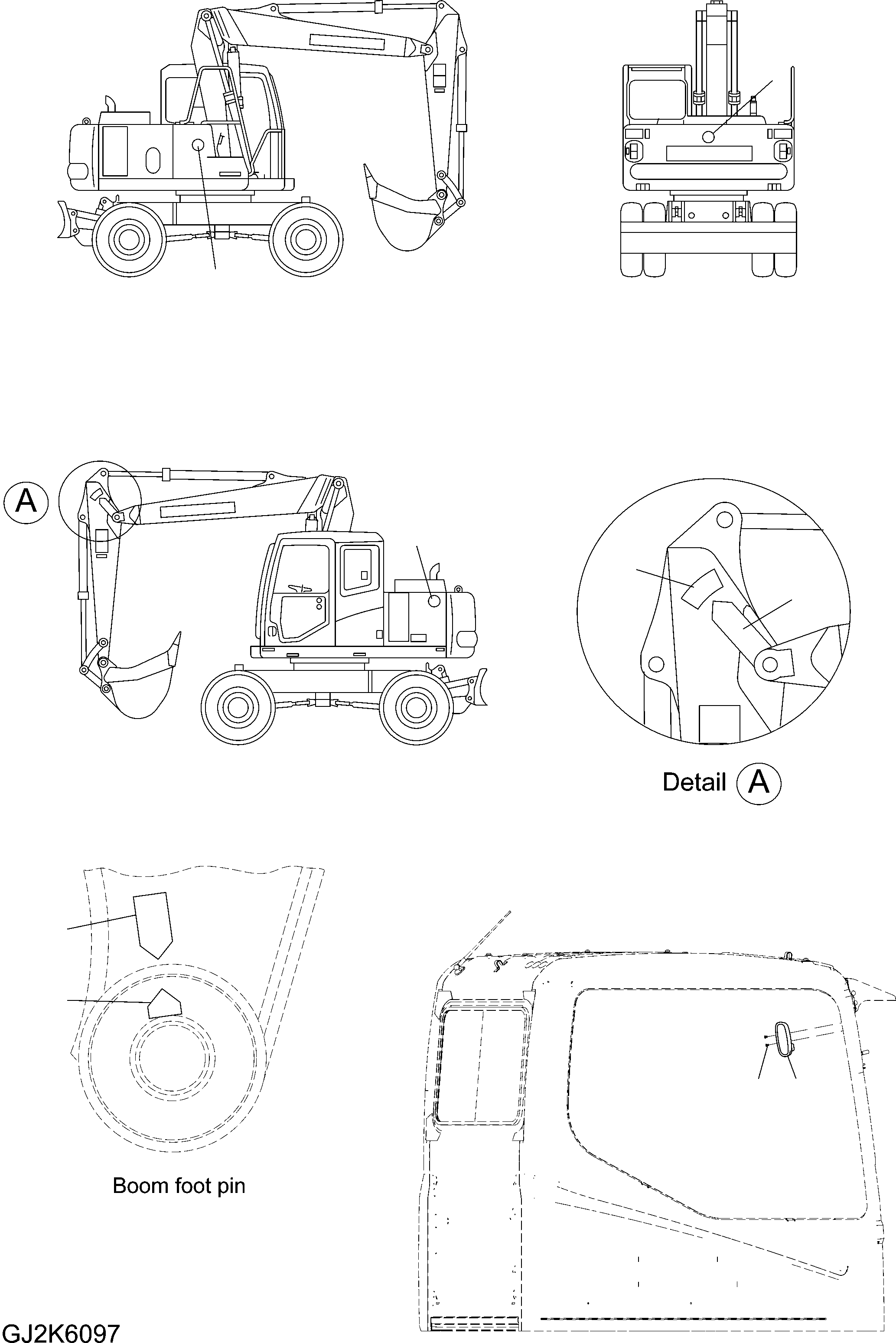Komatsu parts book diagram for PW220-7E0 S/N H65051-UP: ADDITIONAL DECAL (FOR GERMANY AND AUSTRIA)