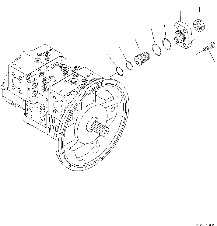 Komatsu parts book diagram for PW220-7E0 S/N H65051-UP: MAIN PUMP (5/11)