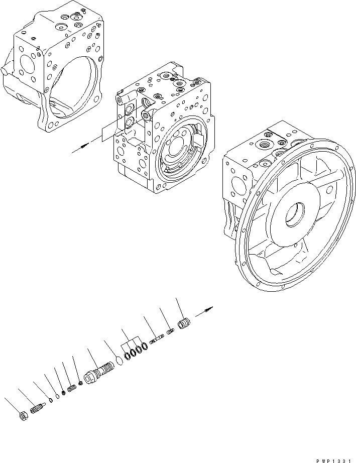 Komatsu parts book diagram for PW220-7E0 S/N H65051-UP: MAIN PUMP (10/11)