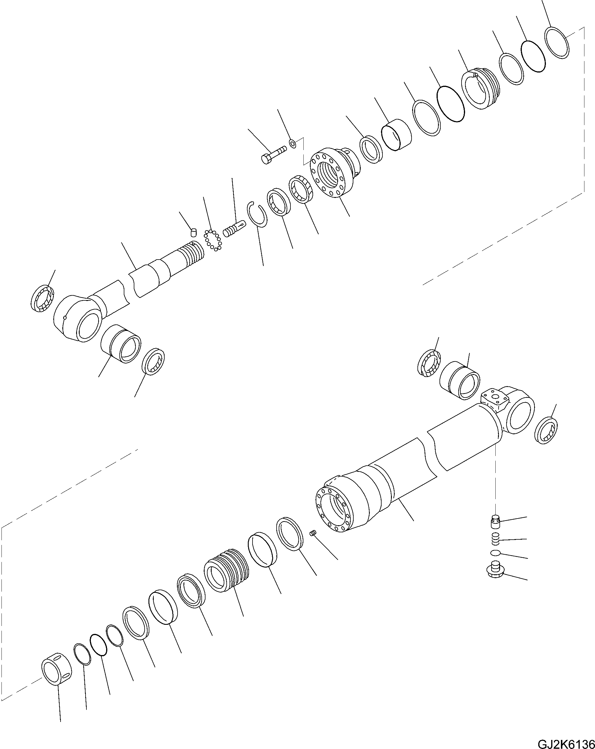 Komatsu parts book diagram for PW220-7E0 S/N H65051-UP: ARM CYLINDER (WITH SAFETY VALVE)