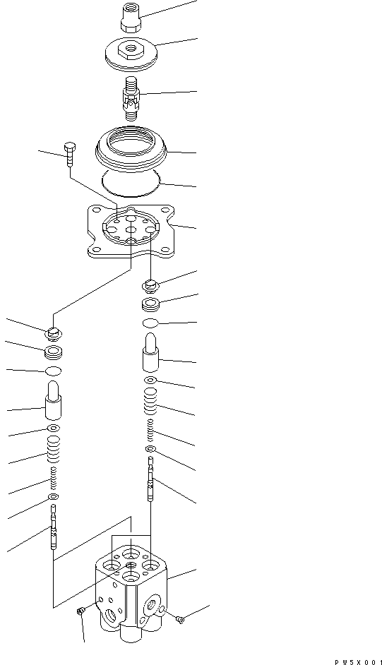 Komatsu parts book diagram for PW220-7E0 S/N H65051-UP: P.P.C. VALVE (WORK EQUIPMENT)