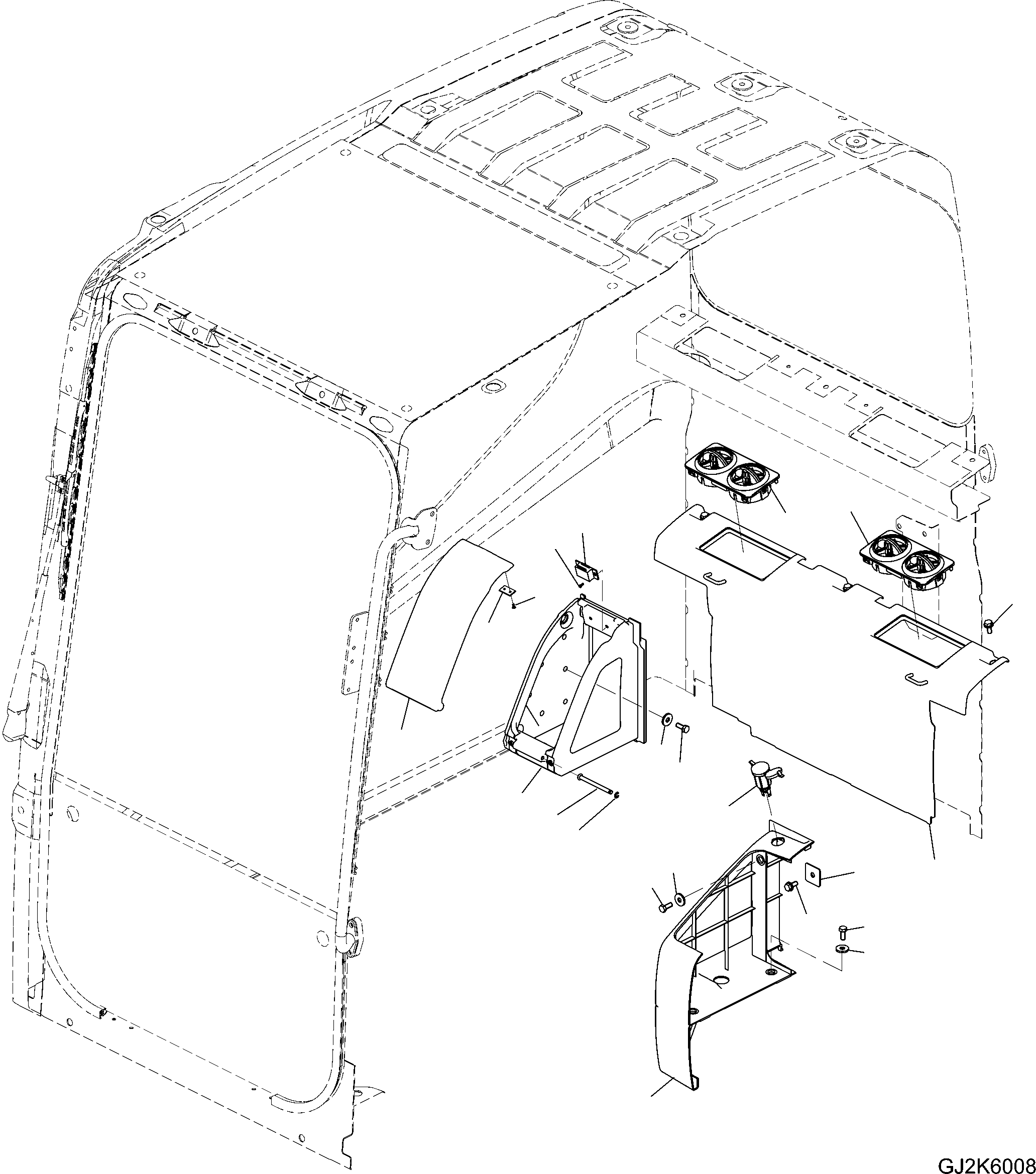 Excavators Komatsu / PW220-7H S/N H50051-UP(pw220_7h) / SEAT REAR COVER(K0-4 : K0180-01A0)