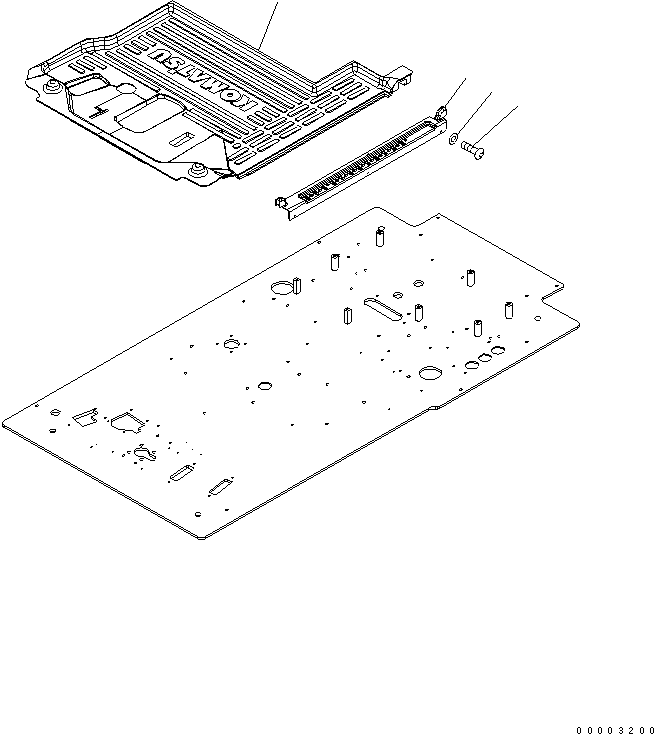 Excavators Komatsu / PW220-7H S/N H50051-UP(pw220_7h) / FLOOR MAT (TWO-PIECE BOOM/TWO ATTACHMENTS)(K0-36 : K0310-01A3)