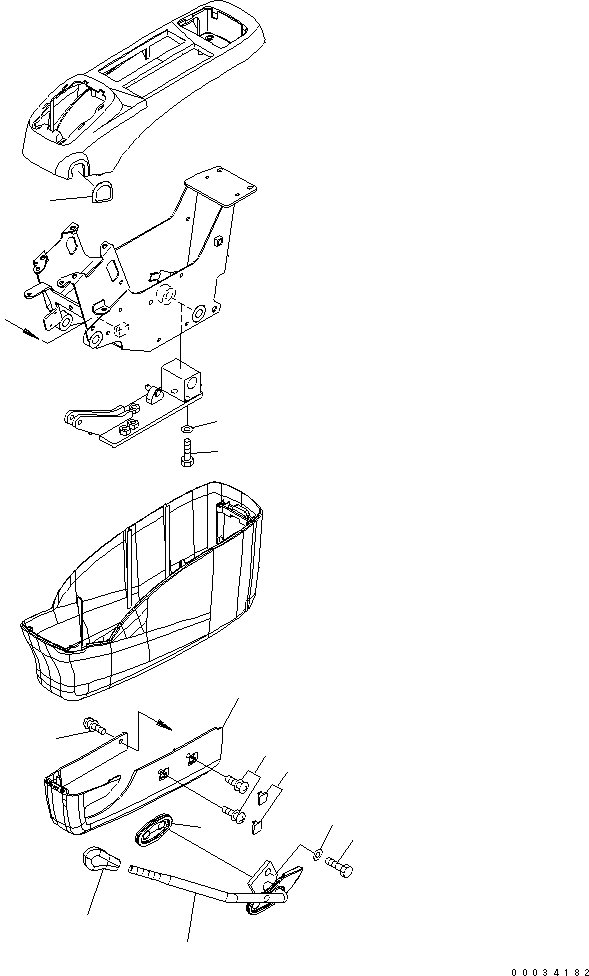 Excavators Komatsu / PW220-7H S/N H50051-UP(pw220_7h) / FLOOR (LHS CONSOLE BOX, SAFETY LEVER, UNDER COVER)(K0-51 : K1110-08A0)