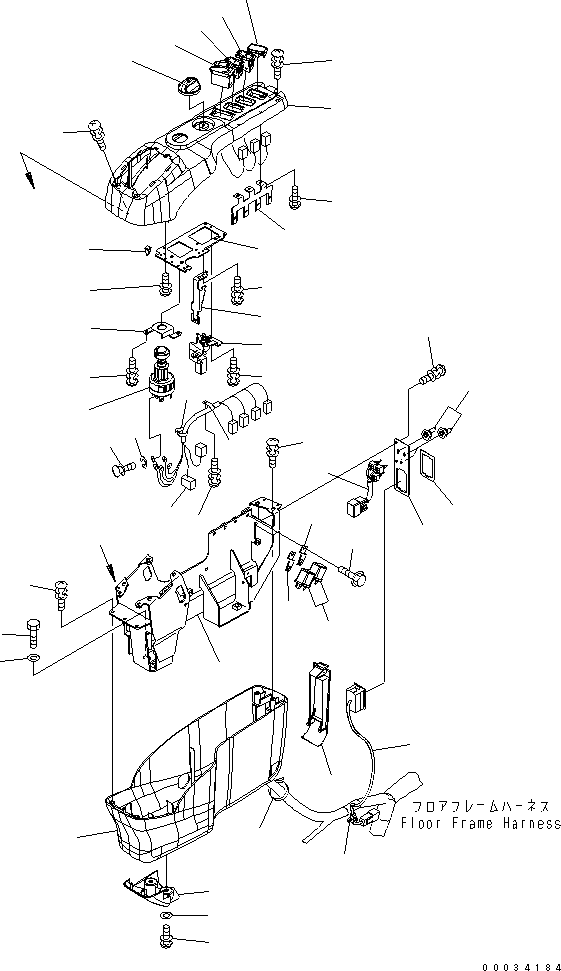 Excavators Komatsu / PW220-7H S/N H50051-UP(pw220_7h) / FLOOR (CONSOLE BOX, RHS)(K0-53 : K1110-10A0)