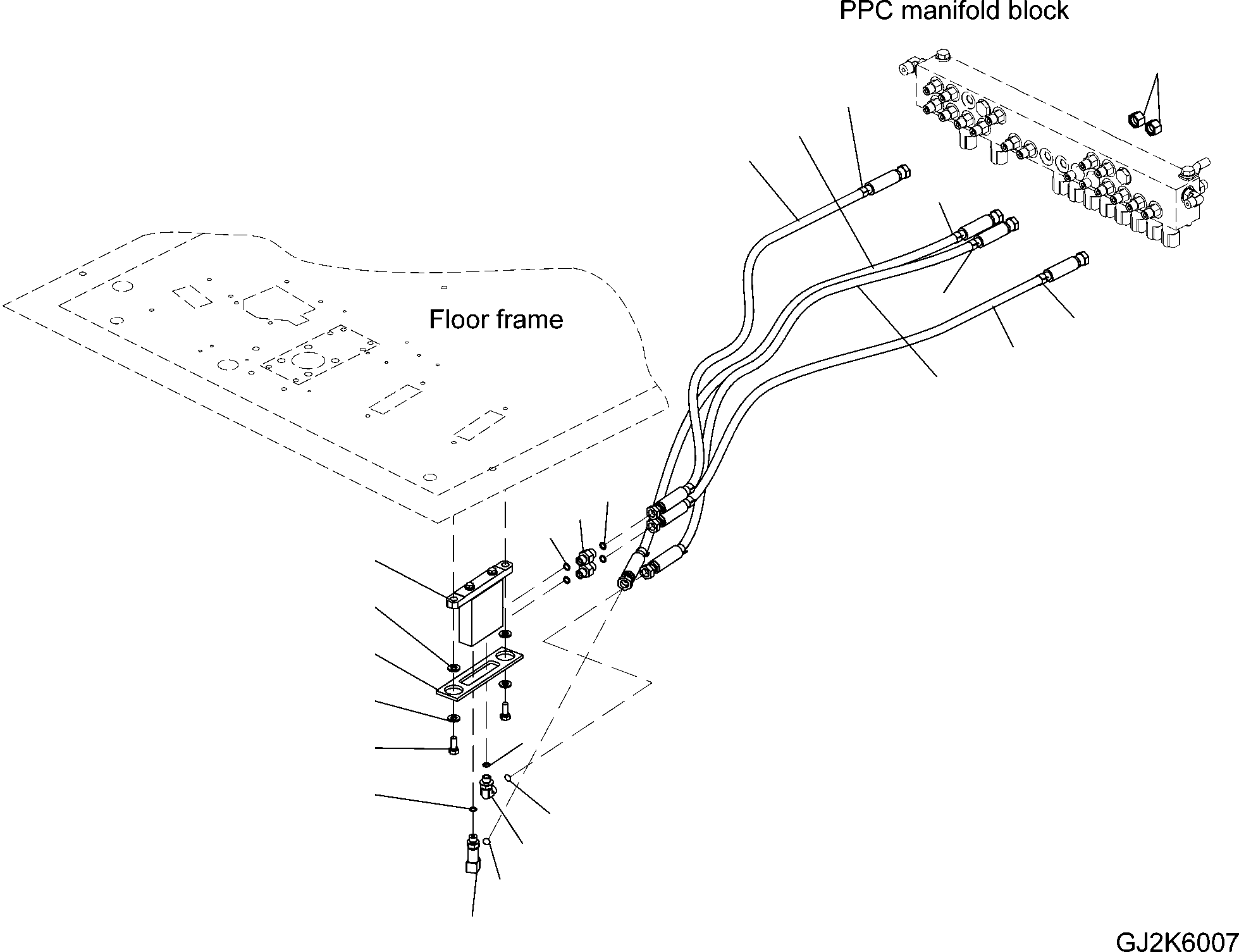 Excavators Komatsu / PW220-7H S/N H50051-UP(pw220_7h) / FLOOR (2ND ATTACHMENT CONTROL) (VALVE DUMMY)(K0-61 : K1110-56A0)