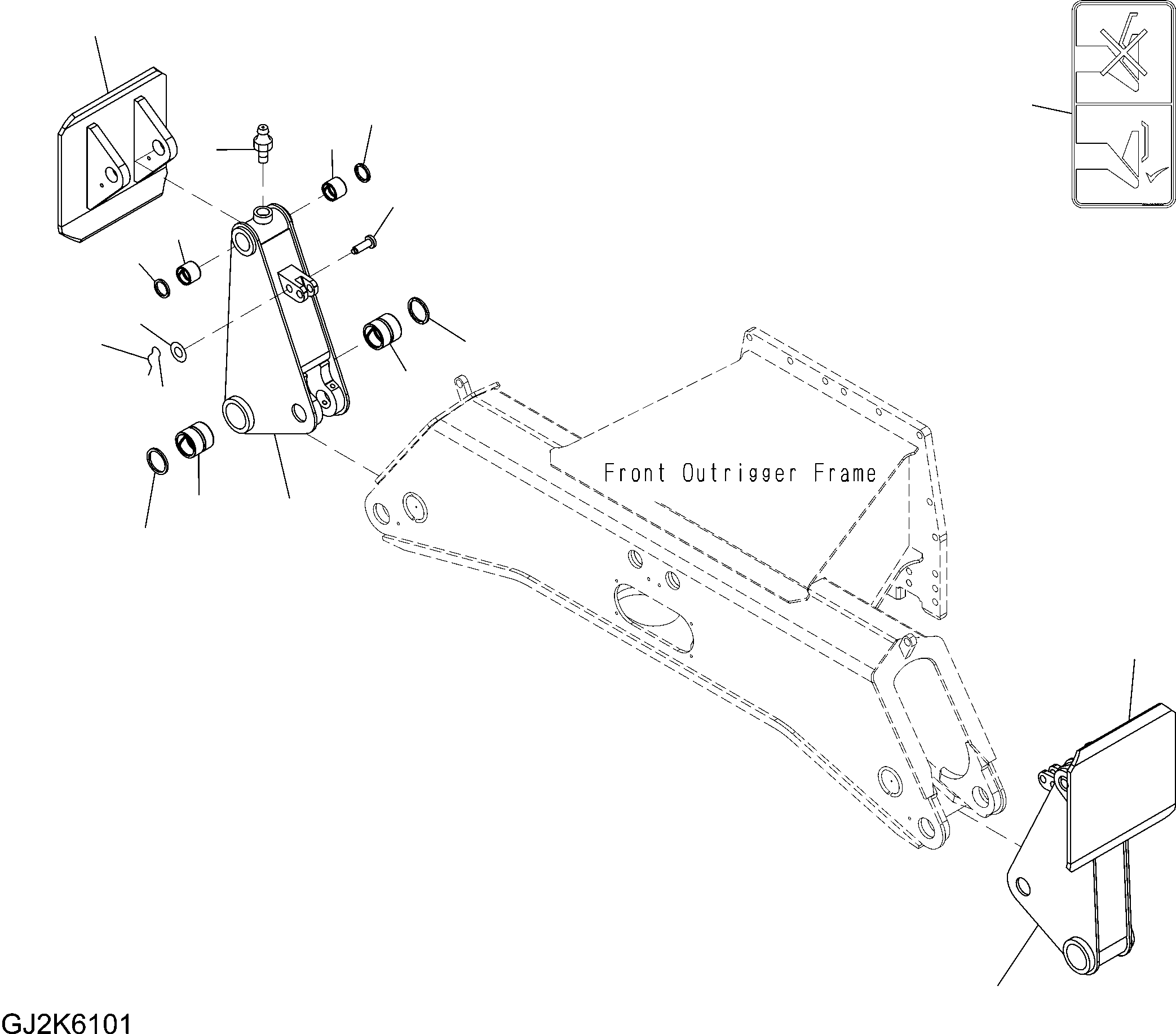 Excavators Komatsu / PW220-7H S/N H50051-UP(pw220_7h) / OUTRIGGER (LEGS AND FOOT) (FOR FRONT OUTRIGGER)(S0-9 : S0450-21A0)