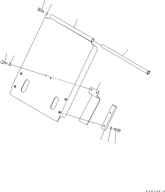 Excavators Komatsu / PW220-7H S/N H50051-UP(pw220_7h) / BLADE CYLINDER ROD PROTECTOR (FOR FRONT AND REAR DOZER)(S0-18 : S0530-02A0)