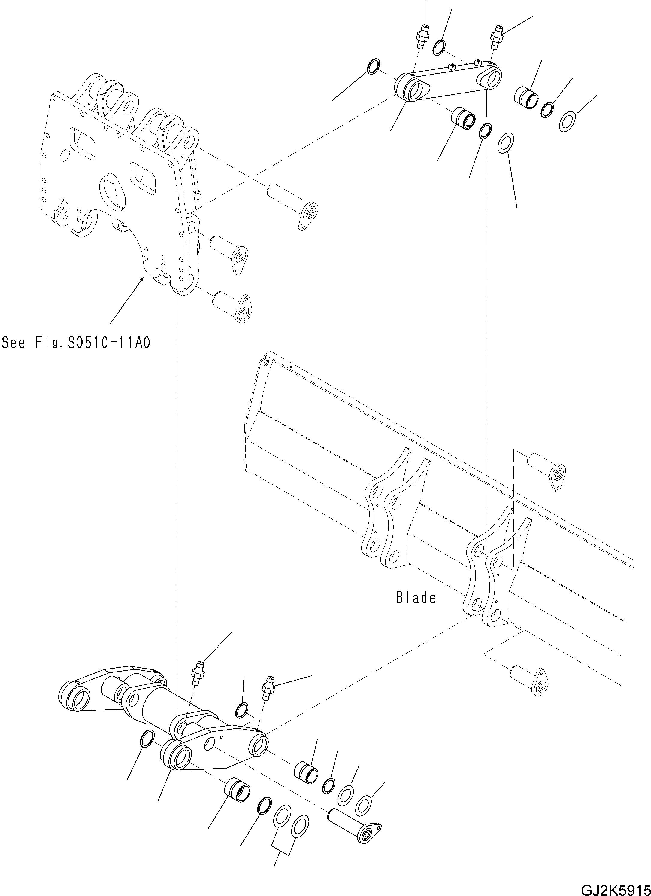 Excavators Komatsu / PW220-7H S/N H50051-UP(pw220_7h) / PARALLEL LINK (FOR REAR PARALLEL LINK DOZER)(S0-23 : S0540-12A0)
