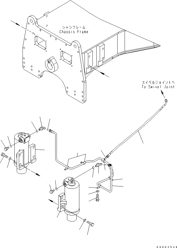 Excavators Komatsu / PW220-7H S/N H50051-UP(pw220_7h) / CHASSIS FRAME (SUSPENSION LOCK CYLINDER)(S0-57 : S1220-01A0)