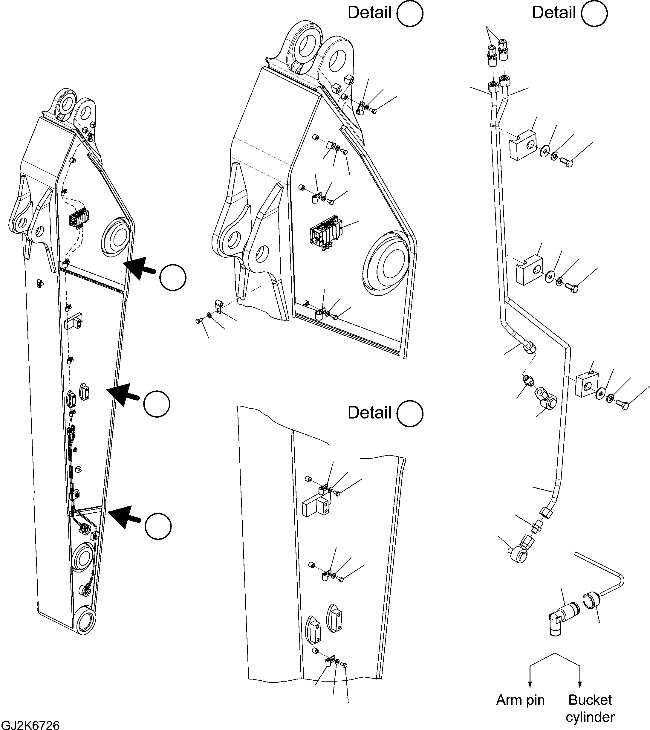 Excavators Komatsu / PW220-7H S/N H50051-UP(pw220_7h) / CENTRAL LUBRICATION (2.4M ARM)(W0-6 : W2000-03A1)