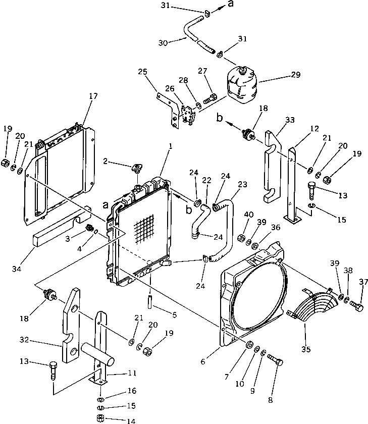 Excavators Komatsu / PW30-1 S/N 1001-UP(pw30-1r) / RADIATOR AND PIPING(#1001-1073)(030050 : 1201)