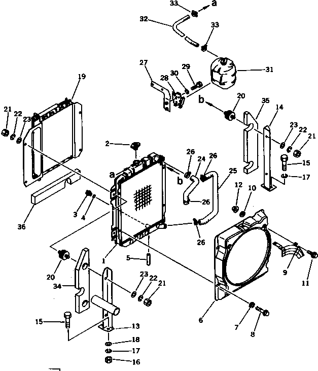 Excavators Komatsu / PW30-1 S/N 1001-UP(pw30-1r) / RADIATOR AND PIPING(#1074-)(030060 : 1201A)