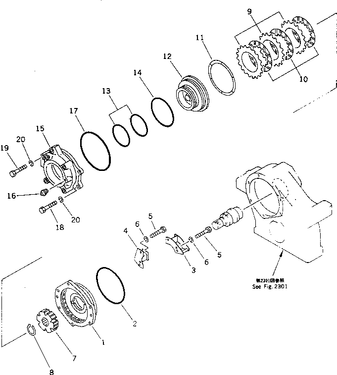 Excavators Komatsu / PW30-1 S/N 1001-UP(pw30-1r) / CENTER BRAKE(060030 : 2302)
