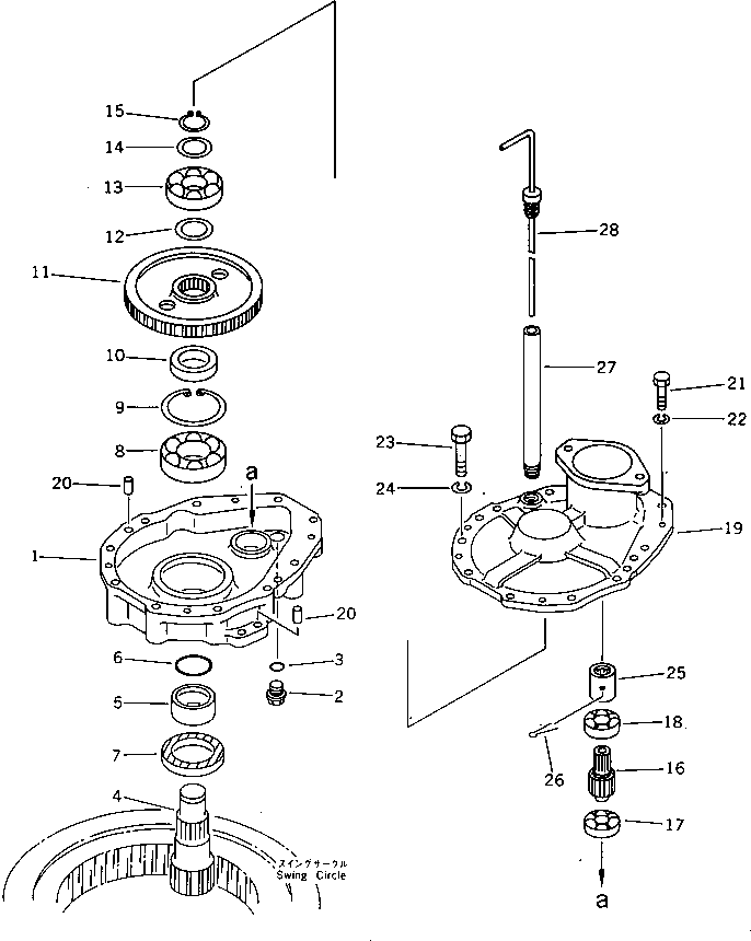Excavators Komatsu / PW30-1 S/N 1001-UP(pw30-1r) / SWING MACHINERY(060140 : 2601)