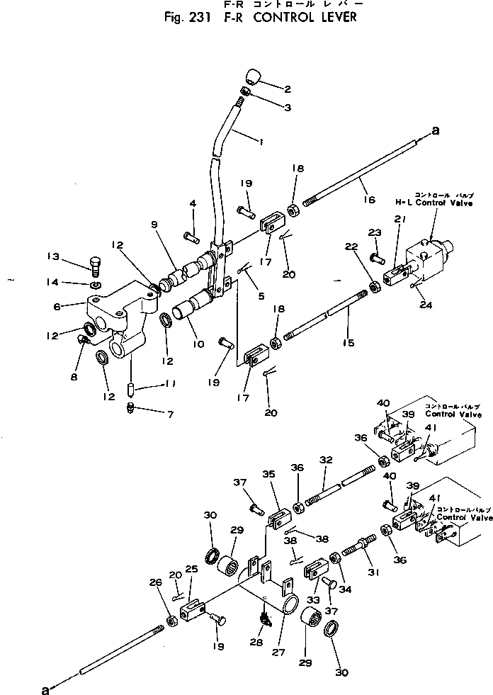 Excavators Komatsu / PW60-1 S/N 1501-UP(pw60-1c) / F-R CONTROL LEVER(060090 : 231)
