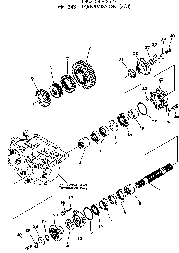 Excavators Komatsu / PW60-1 S/N 1501-UP(pw60-1c) / TRANSMISSION (3/3)(060150 : 243)