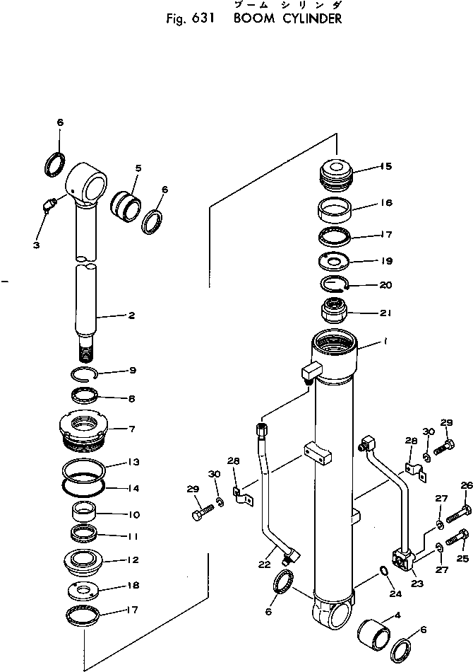 Excavators Komatsu / PW60-1 S/N 1501-UP(pw60-1c) / BOOM CYLINDER(180140 : 631)