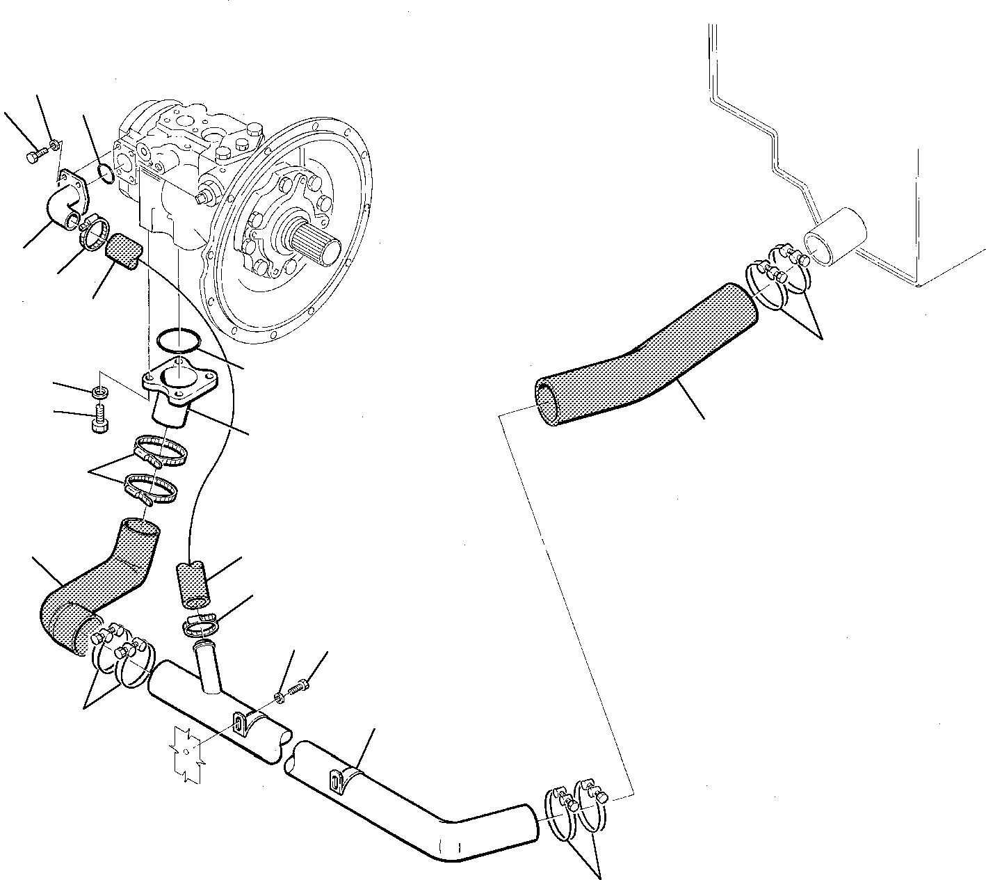 Excavators Komatsu / PW75-1 S/N 0000001-Up(pw75_1) / HYDRAULIC PIPING (SUCTION LINE)(M6-50 : 6500)