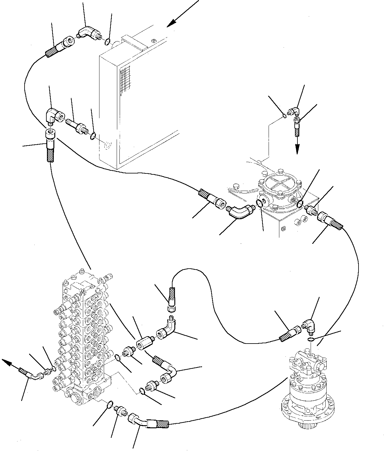 Excavators Komatsu / PW75-1 S/N 0000001-Up(pw75_1) / HYDRAULIC PIPING (OIL COOLER AND RETURN LINE)(M6-54 : 6520)