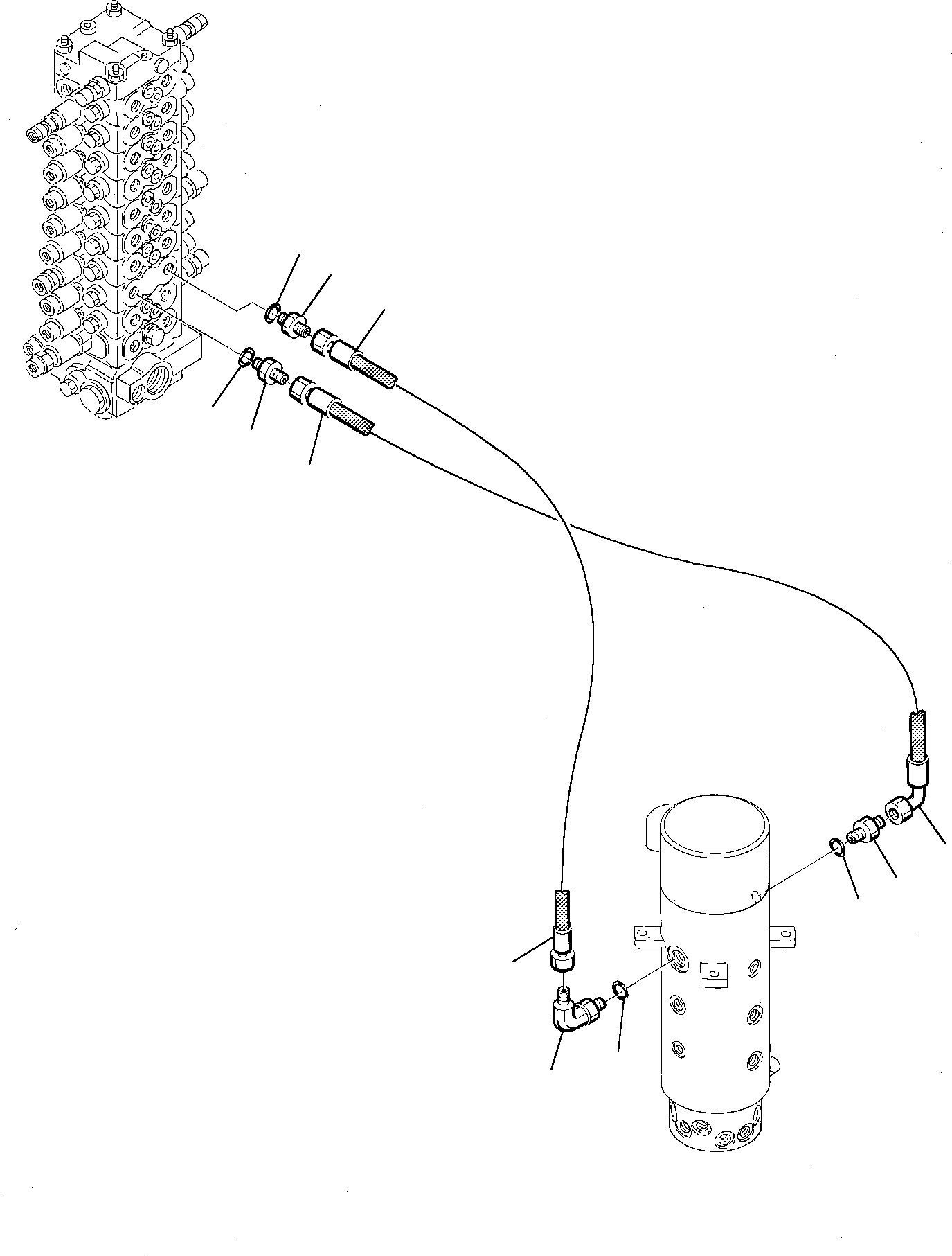 Excavators Komatsu / PW75-1 S/N 0000001-Up(pw75_1) / HYDRAULIC PIPING (TRAVEL LINE) (UPPER)(M6-64 : 6605)