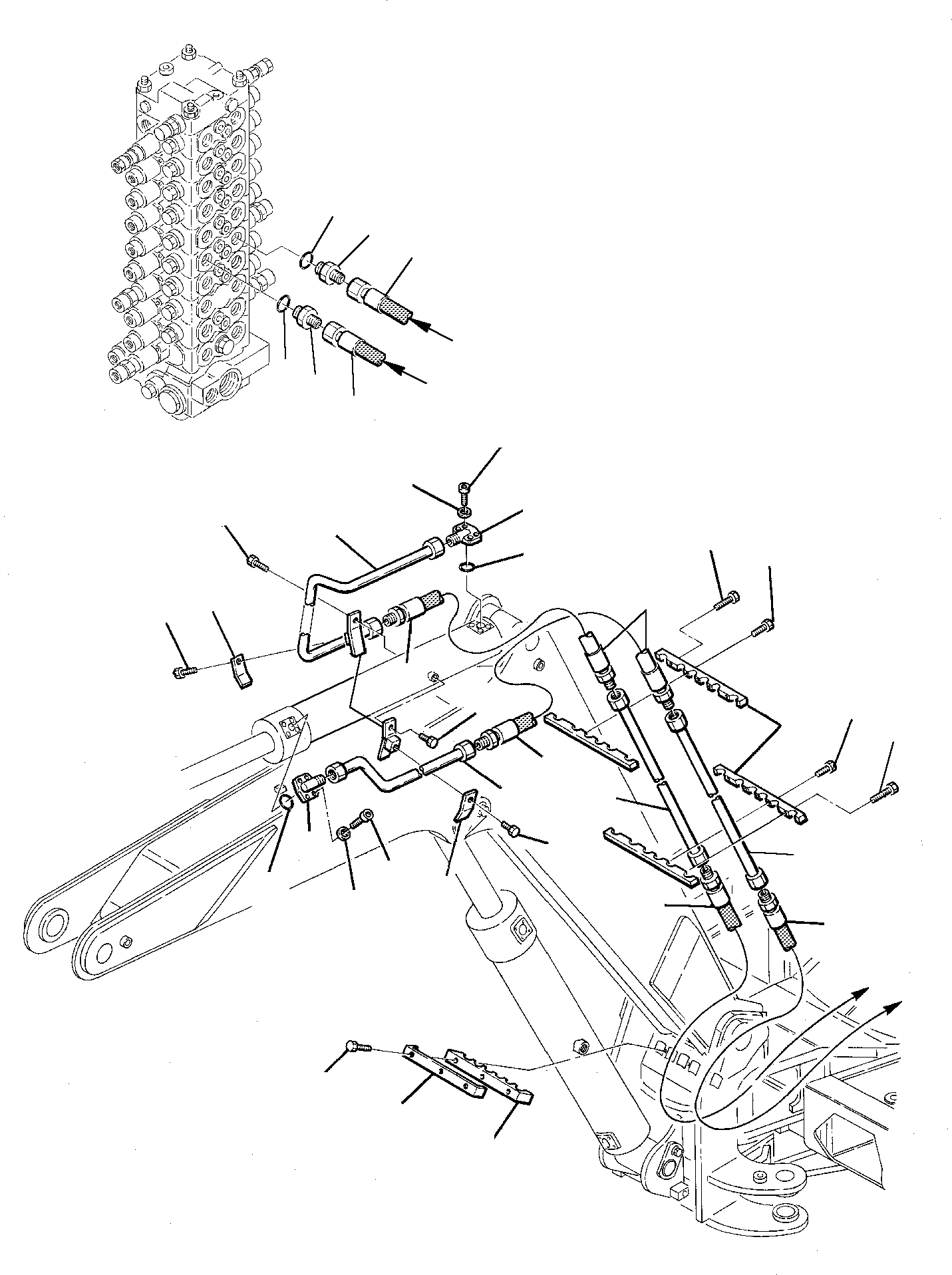Excavators Komatsu / PW75-1 S/N 0000001-Up(pw75_1) / HYDRAULIC PIPING (ARM CYLINDER LINE)(M6-82 : 6720)