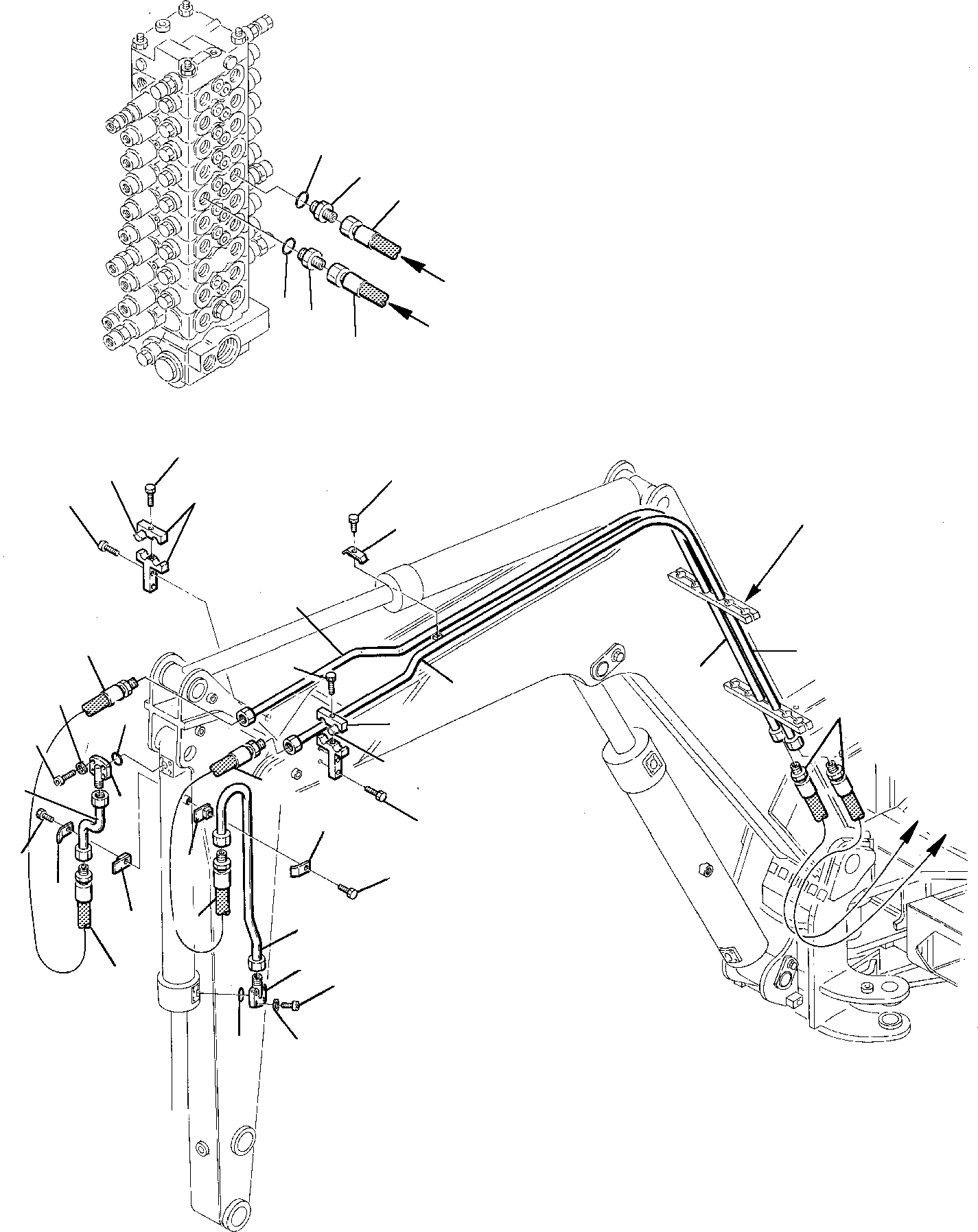 Excavators Komatsu / PW75-1 S/N 0000001-Up(pw75_1) / HYDRAULIC PIPING (BUCKET CYLINDER LINE)(M6-88 : 6730)